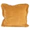 Hello Honey® 20" Mustard Yellow Velvet Ruffled Square Accent Pillow